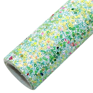 Multiple Colors Large Sequins Glitter Faux Leather Sheet