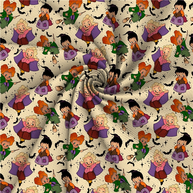 Hocus Pocus Witches Halloween Textured Liverpool/ Bullet Fabric with a textured feel