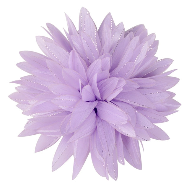 Large Chiffon Flower 4.7 to 5 Inches Silver Silk Pointed Lotus, Multiple Colors To Choose From