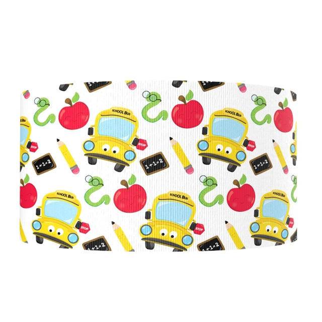 Back To School 1 Yard Printed 2 1/2 inch on Grosgrain Ribbon