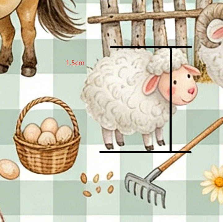 Farm and Tractor Printed Faux Leather Sheet FeeFiFauxLeather
