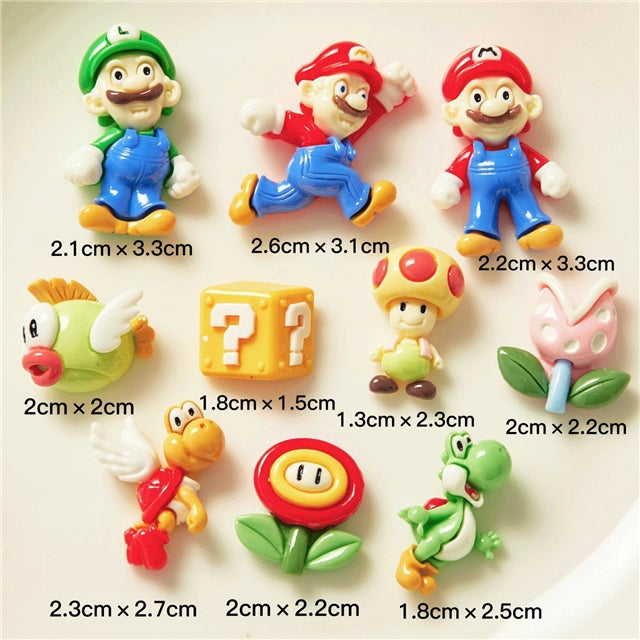 3-D Mario Series Flat Back Resin Centerpiece 2 pieces