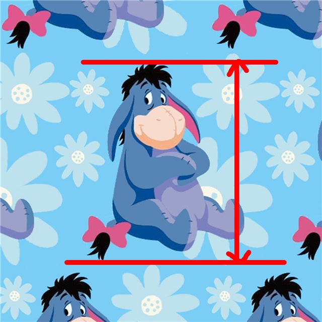 Eeyore Winnie the Pooh Textured Liverpool/ Bullet Fabric with a textured feel