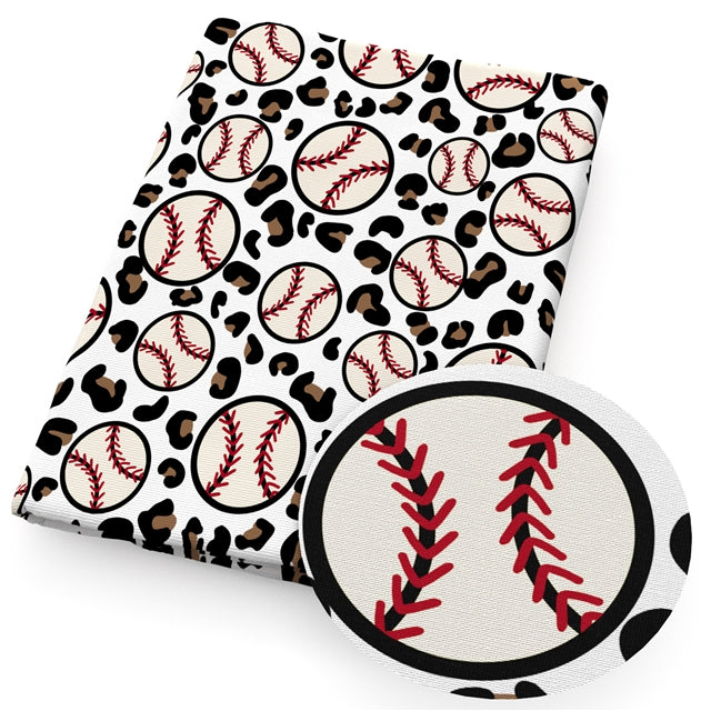 Baseball Litchi Printed Faux Leather Sheet Litchi has a pebble like feel with bright colors