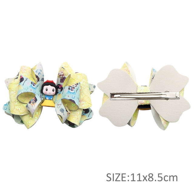 Snow White Princess Printed Faux Leather Pre-Cut Bow Includes Centerpiece