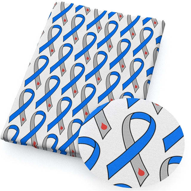 Diabetes Ribbon Textured Liverpool/ Bullet Fabric with a textured feel