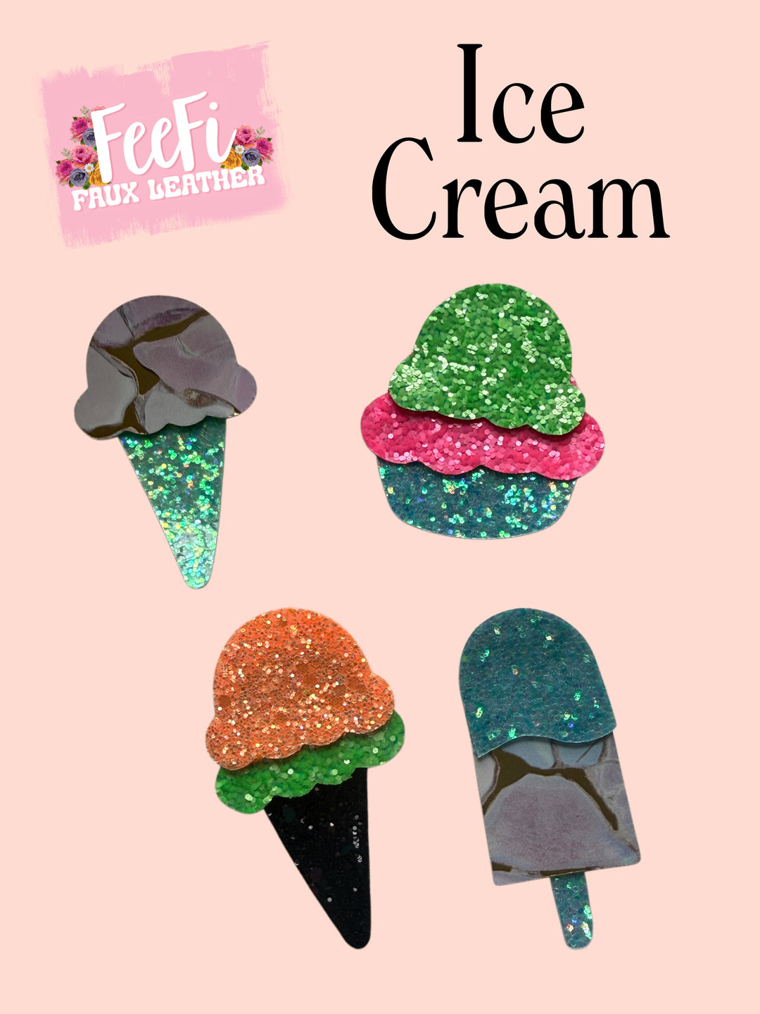 Ice Cream Bow Die for Making Hair Clips FeeFiFauxLeather