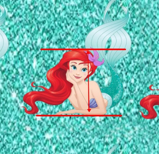 The Little Mermaid Ariel Litchi Printed Faux Leather Sheet Litchi has a pebble like feel with bright colors