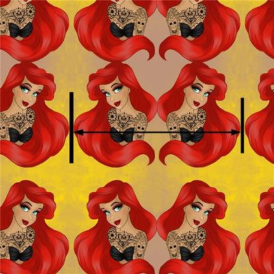 Naughty Ariel The Little Mermaid Litchi Printed Faux Leather Sheet Litchi has a pebble like feel with bright colors