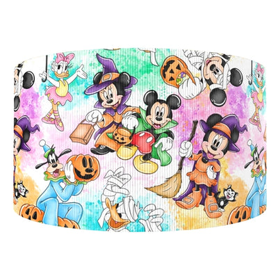 Minnie and Mickey Halloween  1 Yard Printed 2 1/2 inch on Grosgrain Ribbon, Potter Ribbon, Character Ribbon, Cut to Size, View Store For More Patterns