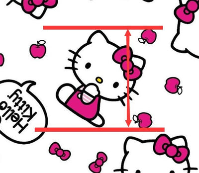 Hello Kitty Litchi Printed Faux Leather Sheet Litchi has a pebble like feel with bright colors