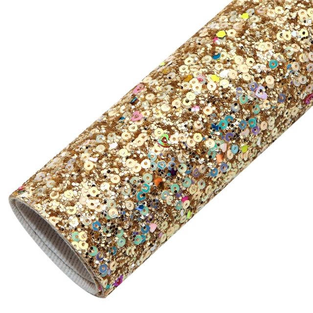 Multiple Colors Large Sequins Glitter Faux Leather Sheet