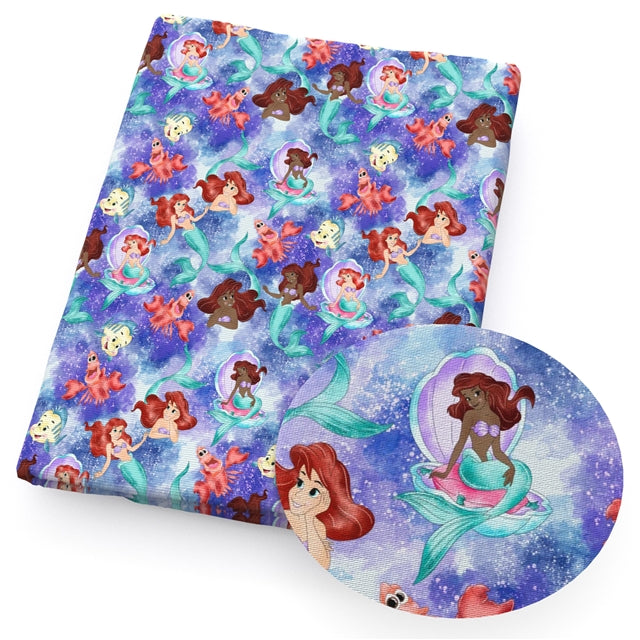 The Little Mermaid Textured Liverpool/ Bullet Fabric with a textured feel