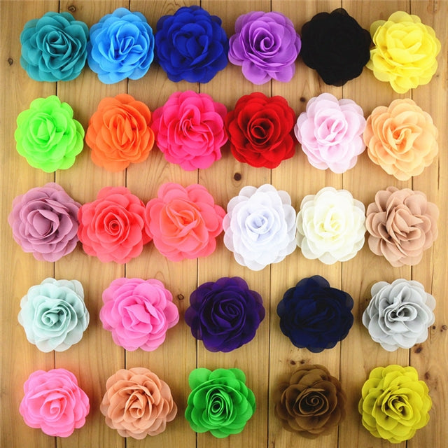 3 1/4" to 3 1/2” Large Mesh Flower, Multiple Colors To Choose From