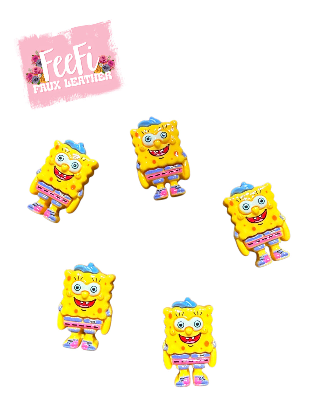 3-D Sponge Bob Acrylic Resin 5 piece set FeeFiFauxLeather