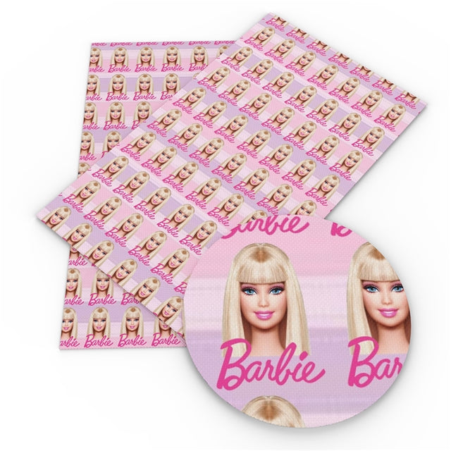 Barbie Litchi Printed Faux Leather Sheet Litchi has a pebble like feel with bright colors