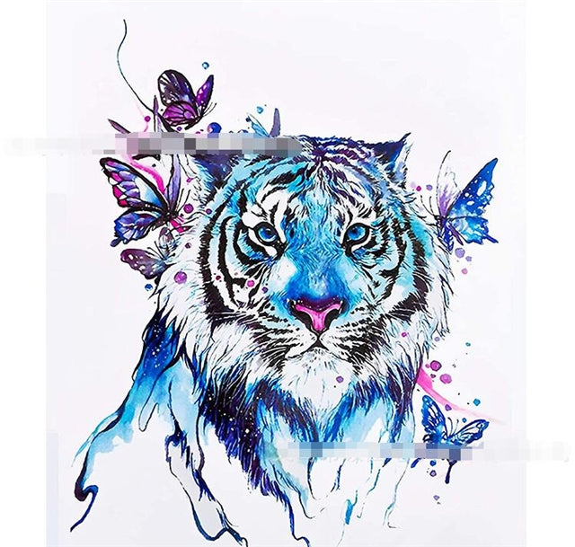 5D DIY Diamond Painting Kit, Tiger Painting, 11. 8 X 15.7 Inches, Diamond Art Full Round Drill Diamond Embroidery Mosaic Sticker Painting Art Decoration