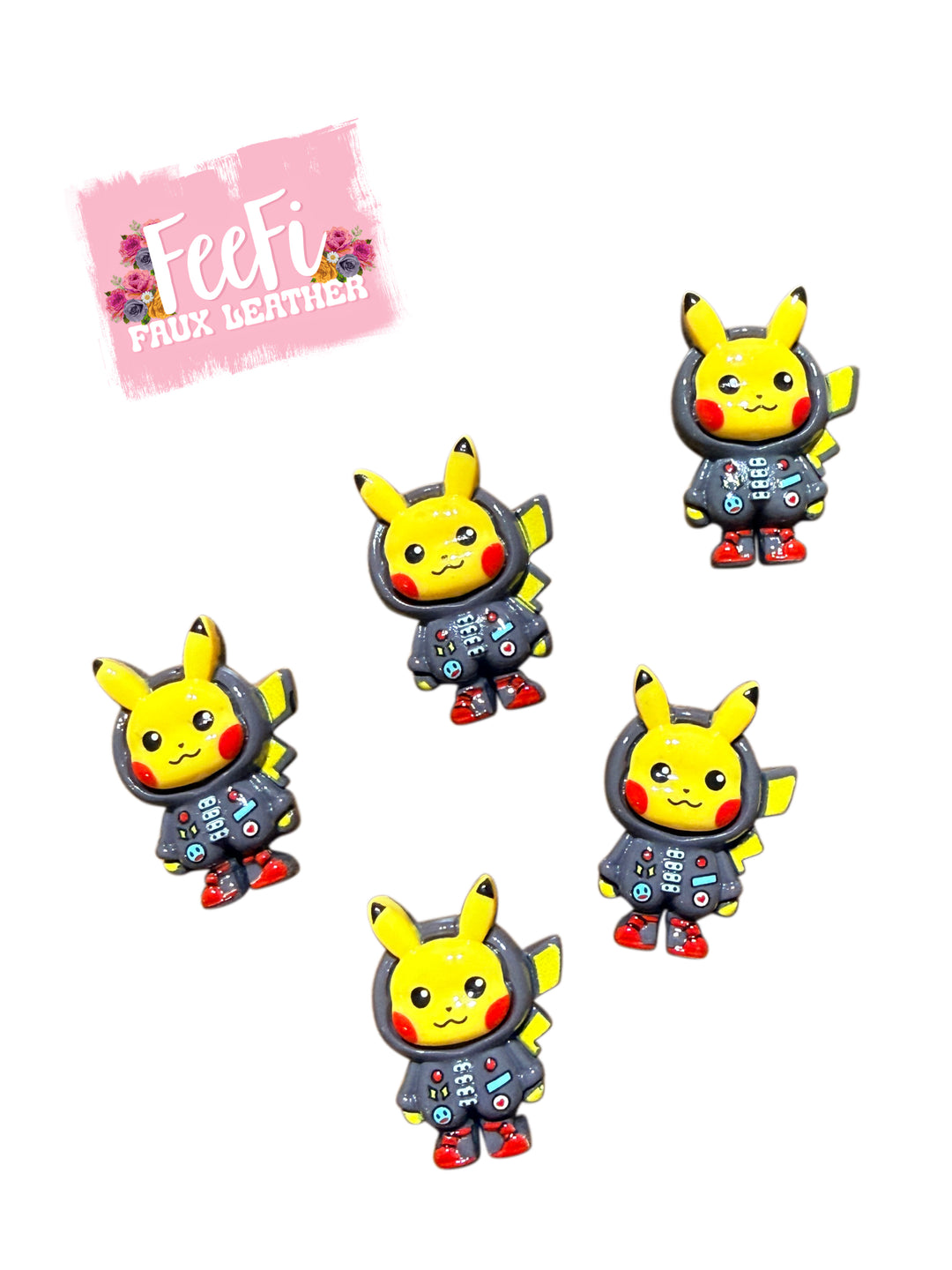 3-D  Pocket Monster Acrylic Resin 5 piece set FeeFiFauxLeather