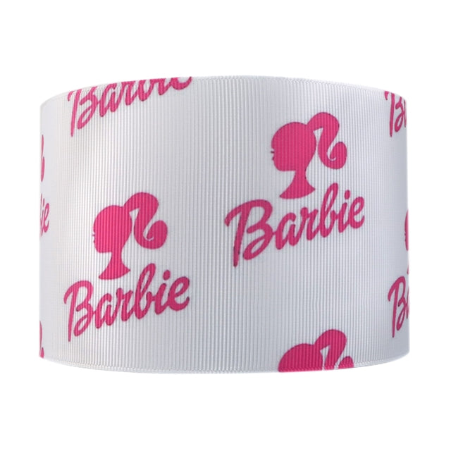 Barbie 1 Yard Printed 2 1/2 inch on Grosgrain Ribbon, Potter Ribbon, Character Ribbon, Cut to Size, View Store For More Patterns