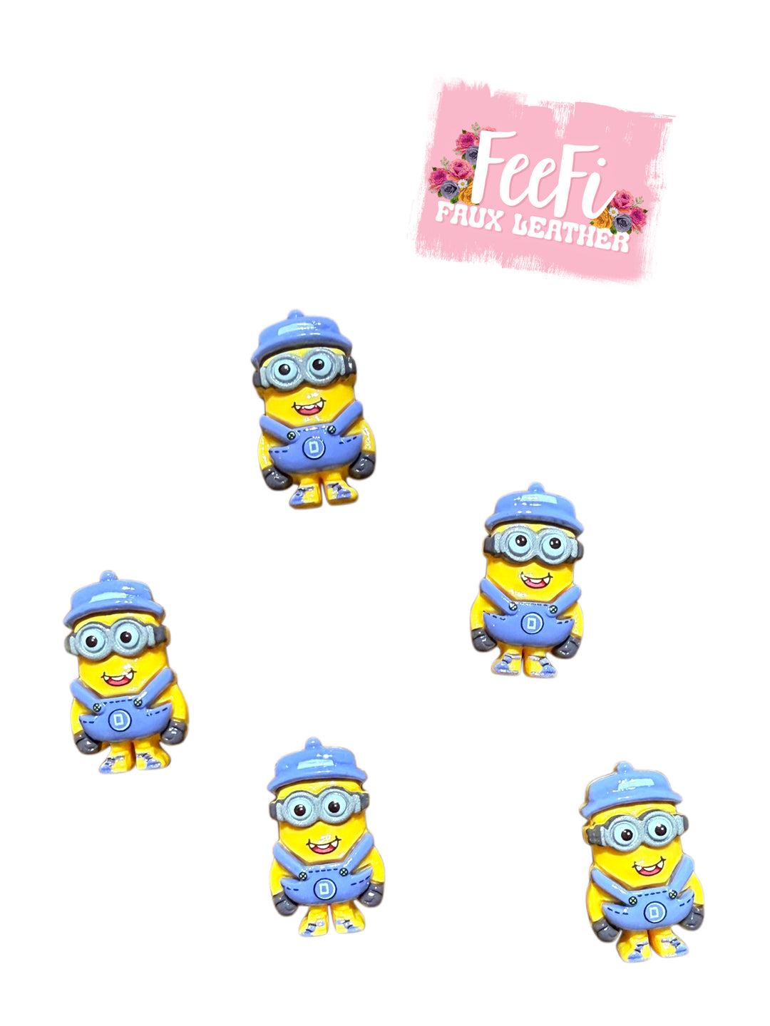 3-D Minions Acrylic Resin 5 piece set FeeFiFauxLeather