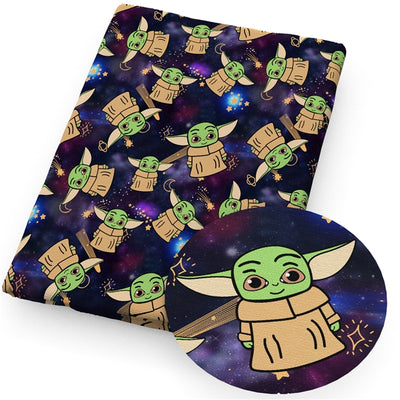 Yoda Litchi Printed Faux Leather Sheet Litchi has a pebble like feel with bright colors