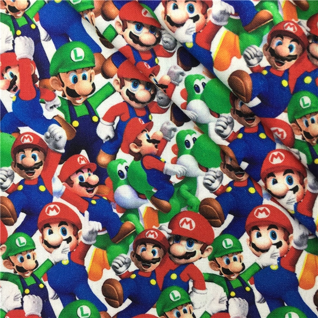 Mario Bros Super Mario Textured Liverpool/ Bullet Fabric with a textured feel