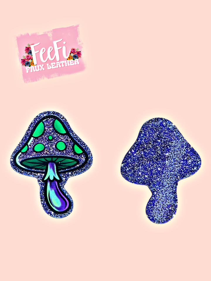 Mushroom Glitter Resin 5 piece set FeeFiFauxLeather