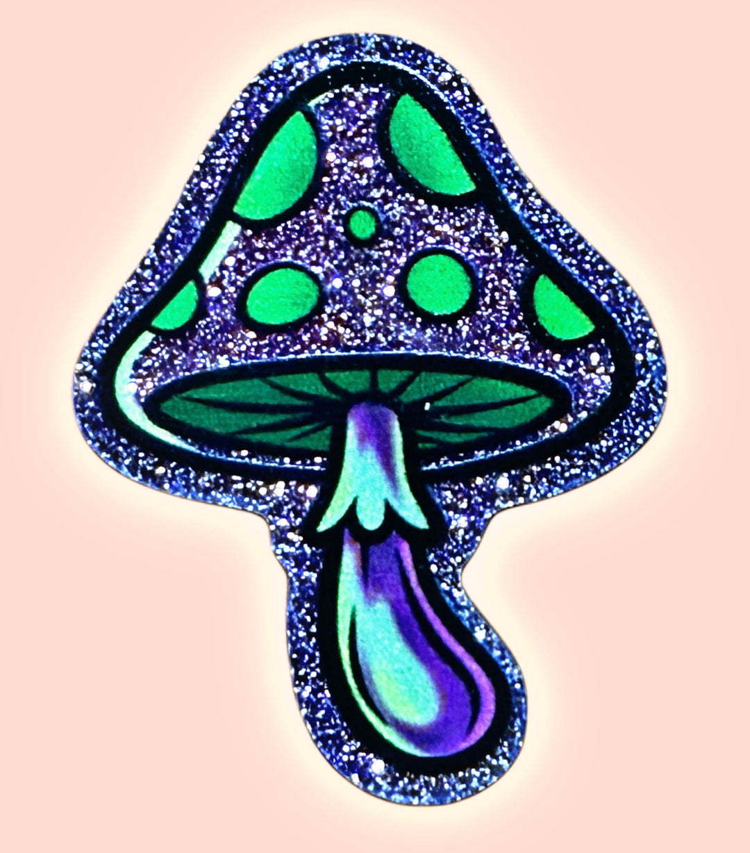 Mushroom Glitter Resin 5 piece set FeeFiFauxLeather