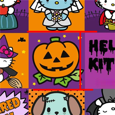 Halloween Hello Kitty Textured Liverpool/ Bullet Fabric with a textured feel