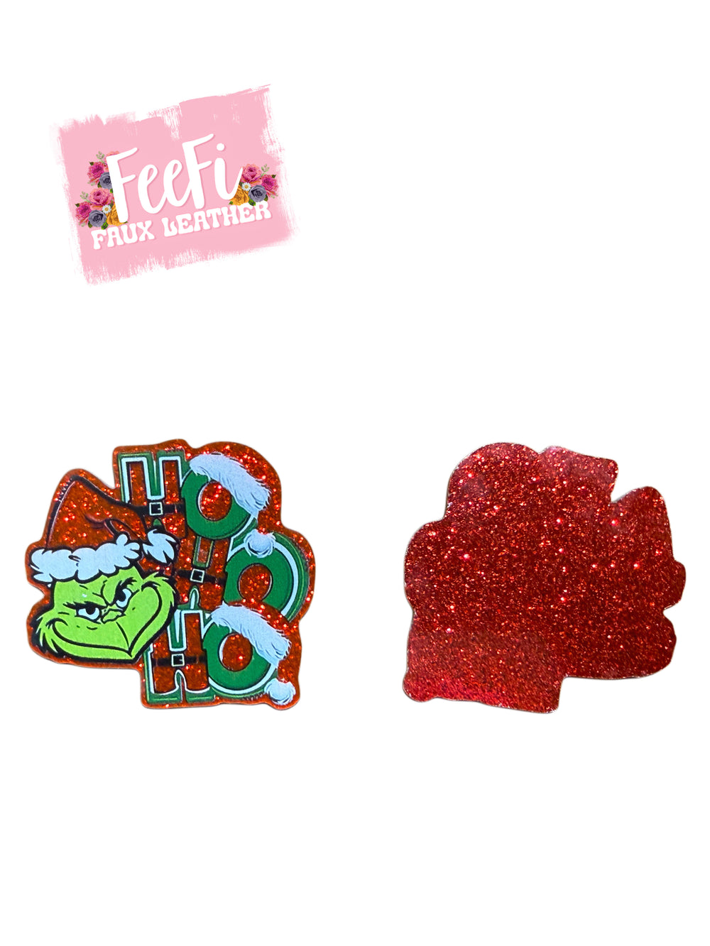 The Grinch Christmas Glitter Resin 5 piece set FeeFiFauxLeather