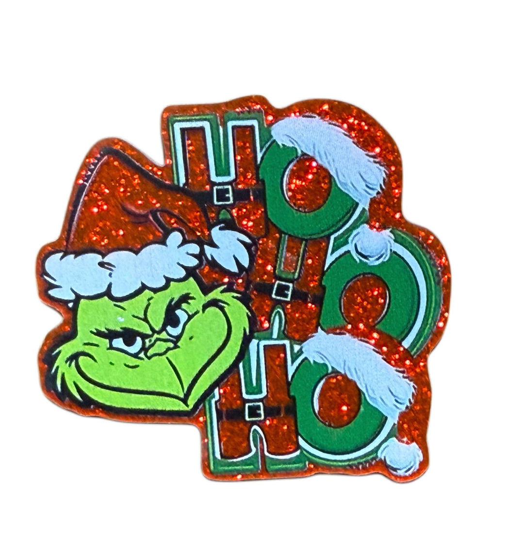 The Grinch Christmas Glitter Resin 5 piece set FeeFiFauxLeather