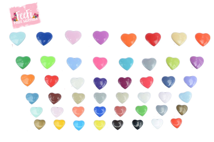 10 Pack Heart Snap Buttons – Solid Color Snaps for Faux Leather Wallets, Purses, AirPod Holders & DIY Crafts (Copy) FeeFiFauxLeather