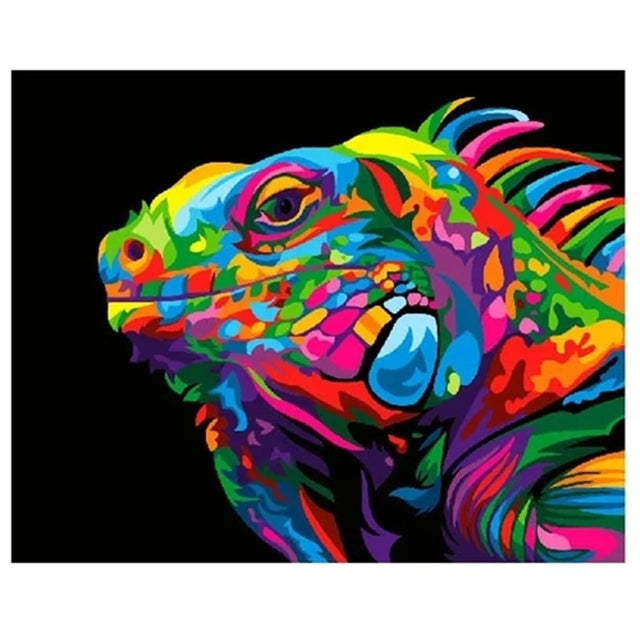 5D DIY Diamond Painting Kit, iguana Painting, 11. 8 X 15.7 Inches, Diamond Art Full Round Drill Diamond Embroidery Mosaic Sticker Painting Art Decoration