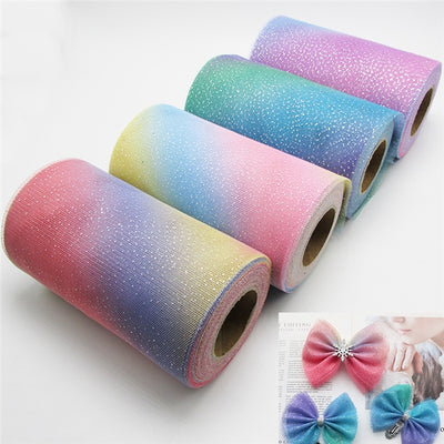Rainbow gradient mesh 2.4 inches Wide 5 Yards Per roll