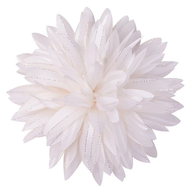 Large Chiffon Flower 4.7 to 5 Inches Silver Silk Pointed Lotus, Multiple Colors To Choose From