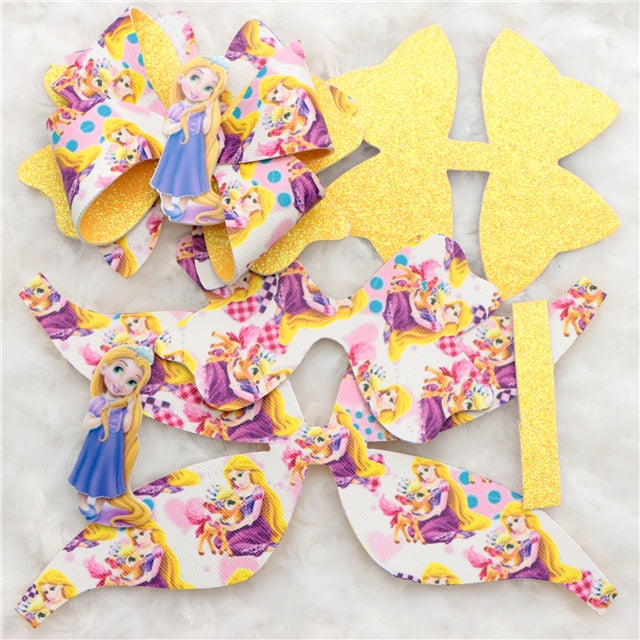 Rapunzel Printed Faux Leather Pre-Cut Bow Includes Centerpiece