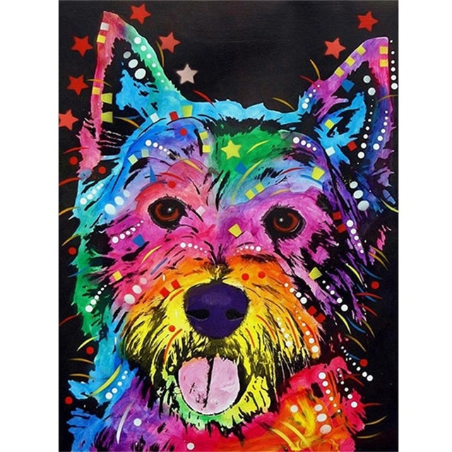 5D DIY Diamond Painting Kit, Dog Painting, 11. 8 X 15.7 Inches, Diamond Art Full Round Drill Diamond Embroidery Mosaic Sticker Painting Art Decoration