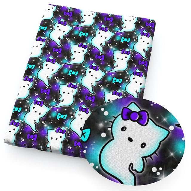 Hello Kitty Halloween Litchi Printed Faux Leather Sheet Litchi has a pebble like feel with bright colors