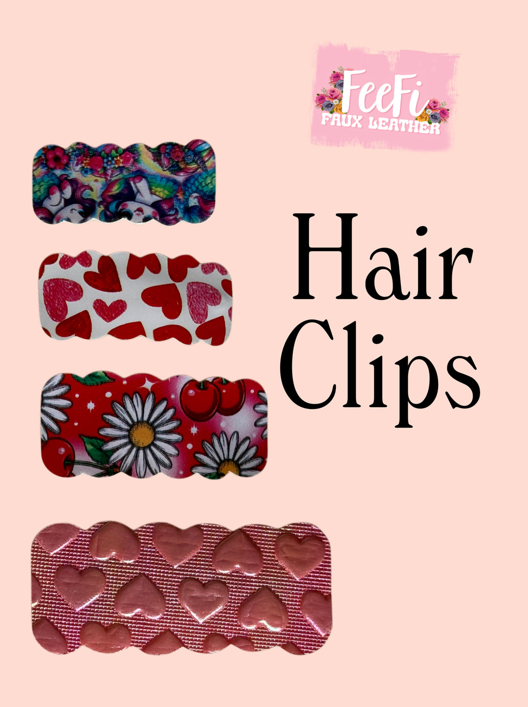 Hair Clips Die for Making Bows using  Die Cutter 4 Sizes FeeFiFauxLeather