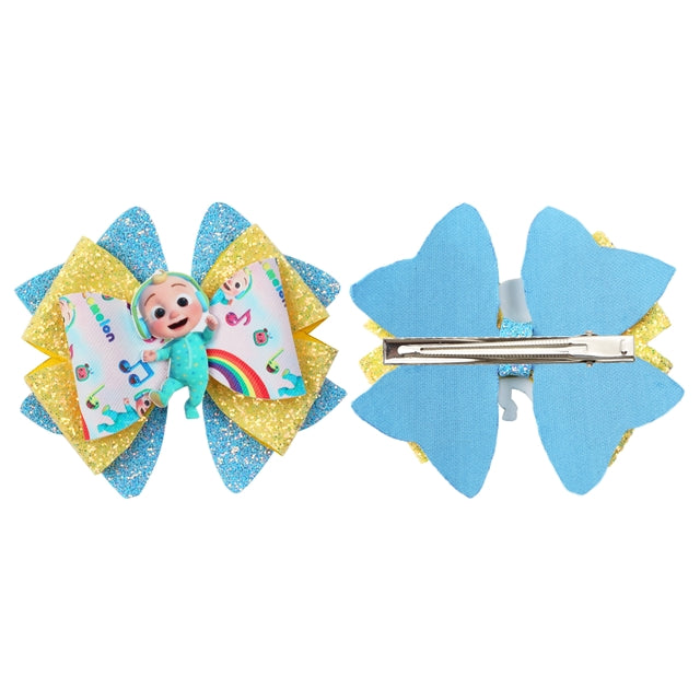 Cocomelon Printed Faux Leather Pre-Cut Bow Includes Centerpiece