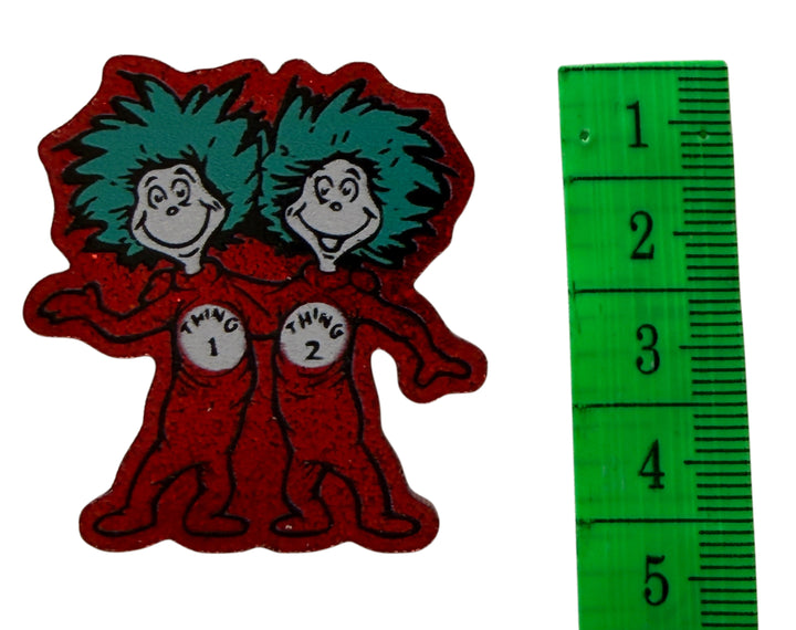 Dr Seuss Thing 1 and Thing 2 Resin 5 piece set FeeFiFauxLeather