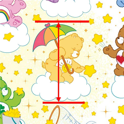 Care Bears Litchi Printed Faux Leather Sheet Litchi has a pebble like feel with bright colors