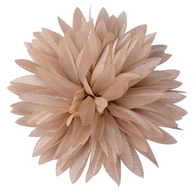 Large Chiffon Flower 4.7 to 5 Inches Silver Silk Pointed Lotus, Multiple Colors To Choose From