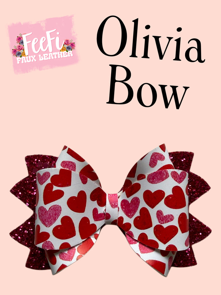 Olivia Bow Die for Making Bows using Cutter 4 Inch Bow FeeFiFauxLeather