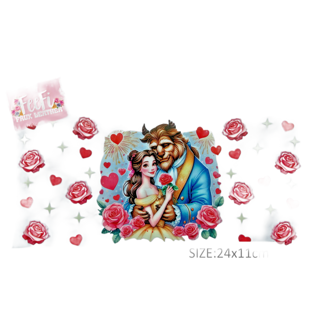 Beauty and The Beast UV DTF Cup Wrap – Easy Cup Wrap for Tumblers & Projects FeeFiFauxLeather