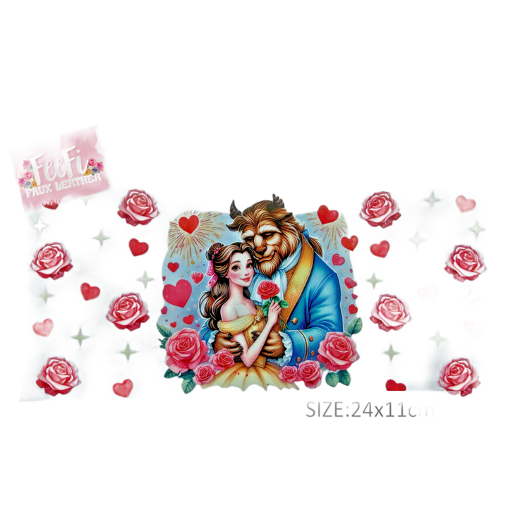 Beauty and The Beast UV DTF Cup Wrap – Easy Cup Wrap for Tumblers & Projects FeeFiFauxLeather