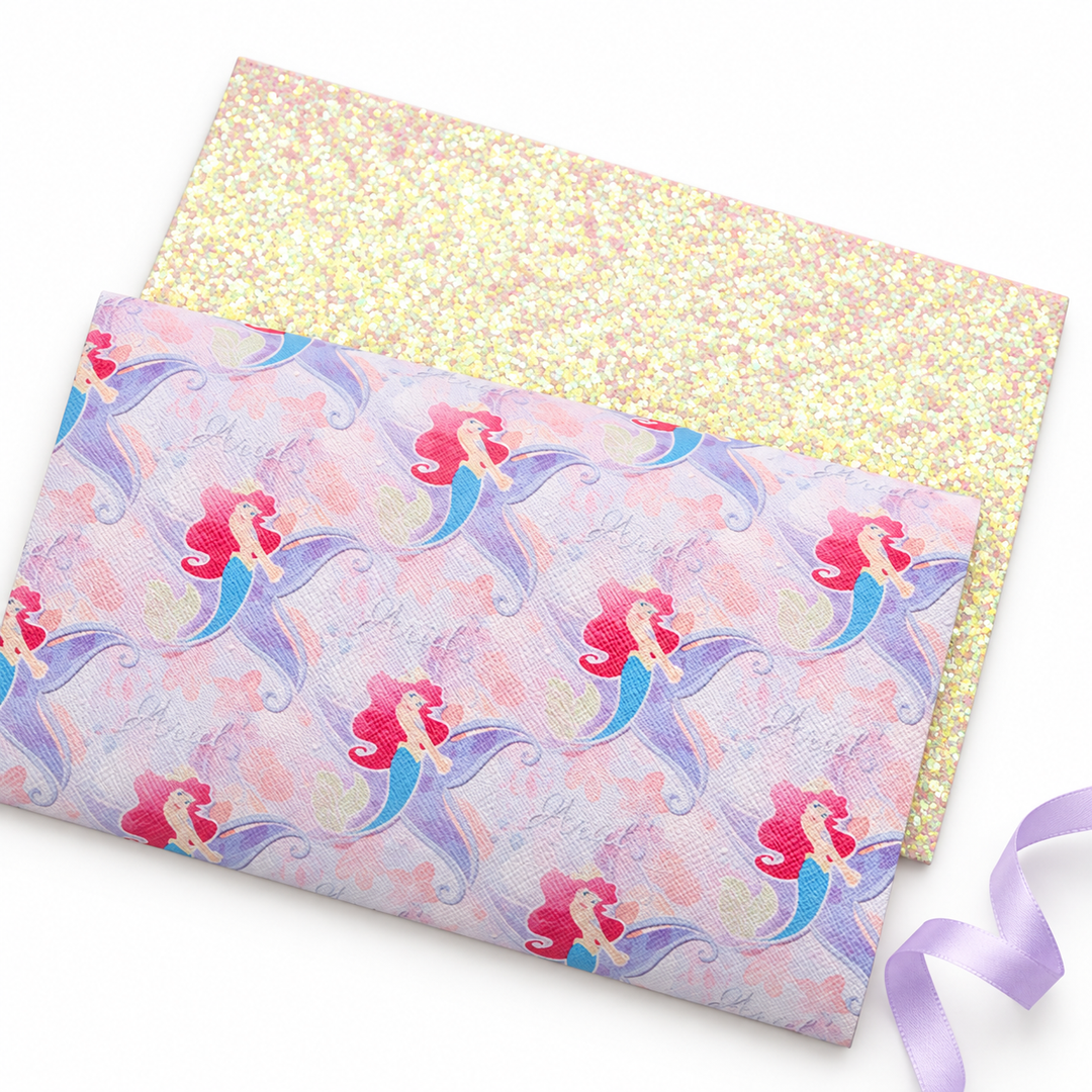Mermaid Glitter Double Sided Faux Leather Sheet FeeFiFauxLeather