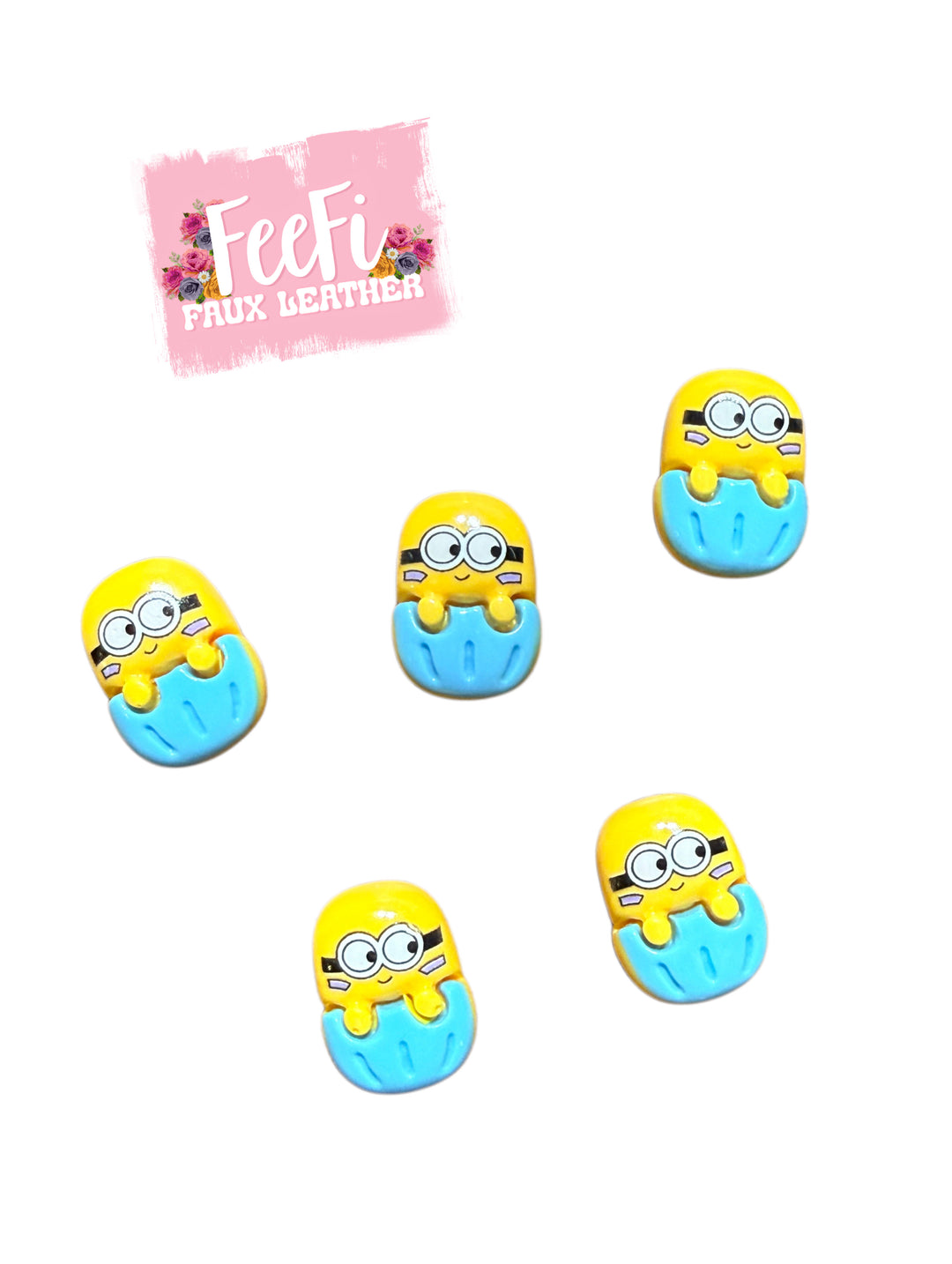 3-D Minions Acrylic Resin 5 piece set FeeFiFauxLeather
