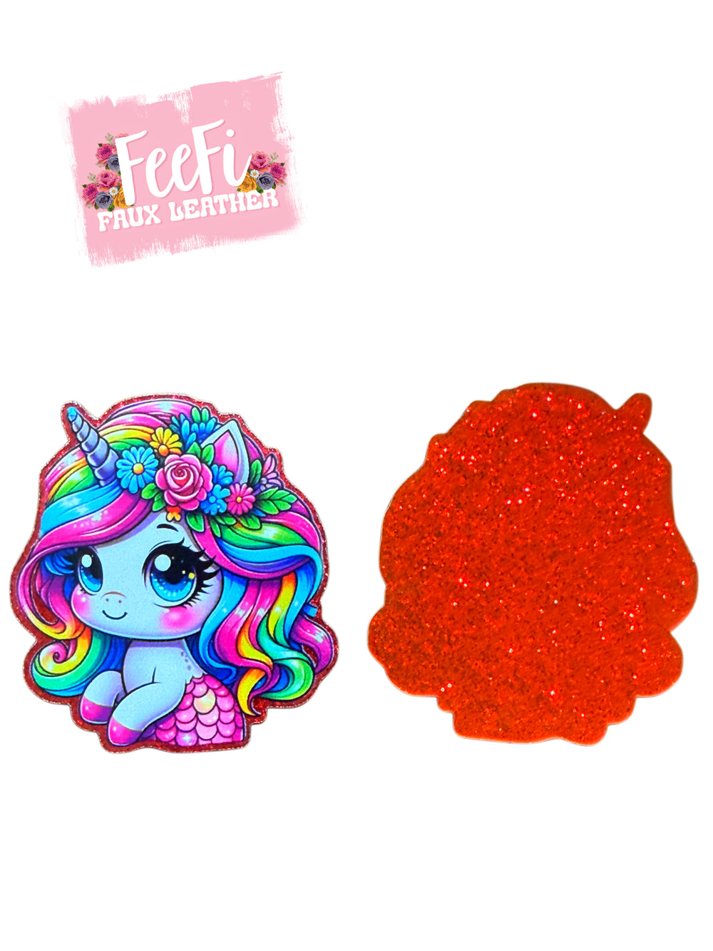Unicorn Glitter Resin 5 piece set FeeFiFauxLeather