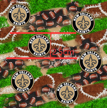 The Saints Football Printed Faux Leather Sheet FeeFiFauxLeather